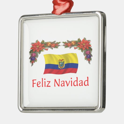 Ecuador-Weihnachten Silbernes Ornament (Links)
