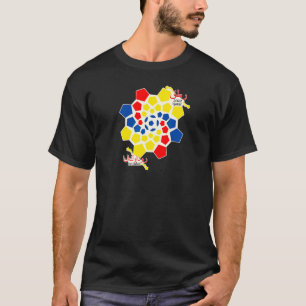 Ecuador Welt-Fußball Geometrische Farbe der Flagge T-Shirt