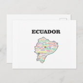 ECUADOR WORD COLLAGE POSTKARTE (Vorne/Hinten)