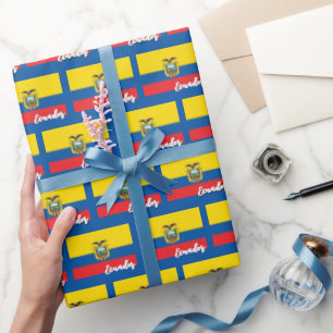 Ecuador Wrapping Paper, Blue, Ecuador Flag Geschenkpapier