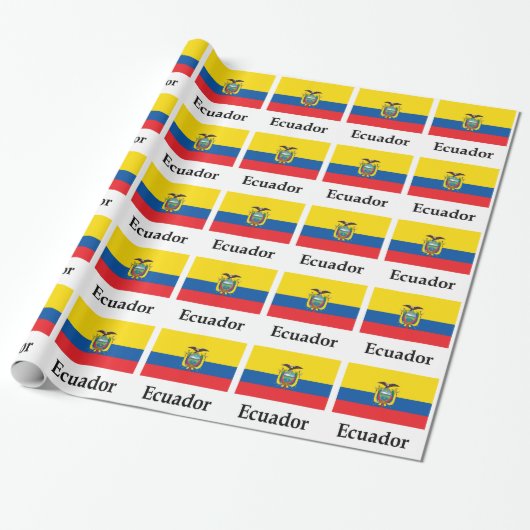 Ecuadorflagge und -name geschenkpapier (Ungerollt)
