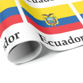 Ecuadorflagge und -name geschenkpapier (Rolleneckpunkt)