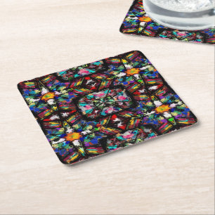 Ecuadorian Buntglas Rechteckiger Pappuntersetzer