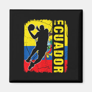 Ecuadorian Bysketbyll Spieler Ecuador Flagge Byske Magnet