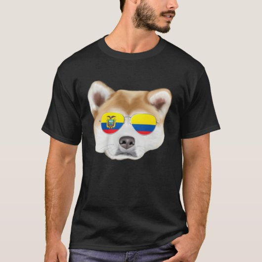 Ecuadorian Flag Akita Dog Ecuador Pocket T-Shirt (Vorderseite)