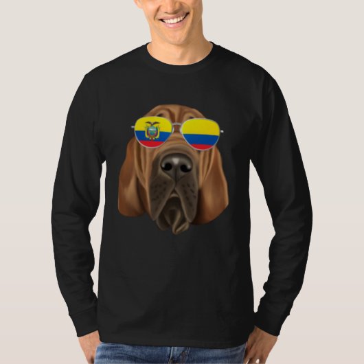 Ecuadorian Flag Bloodhound Dog Ecuador Pocket T-Shirt (Vorderseite)