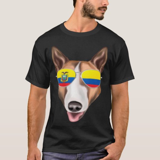 Ecuadorian Flag Bull Terrier Dog Ecuador Pocket T-Shirt (Vorderseite)