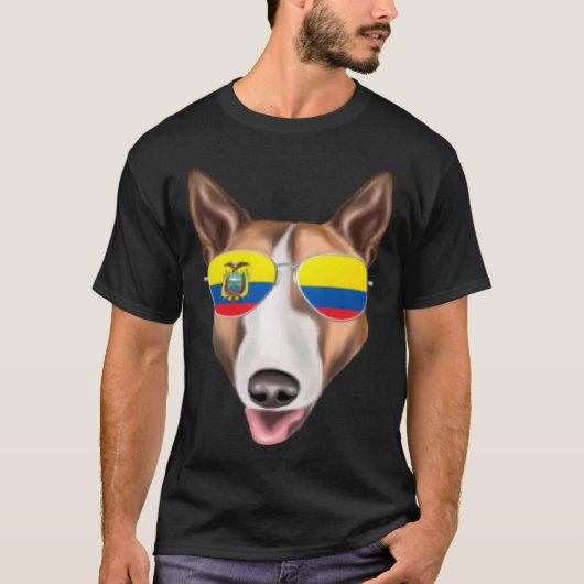Ecuadorian Flag Bull Terrier Dog Ecuador Pocket T-Shirt (Vorderseite)