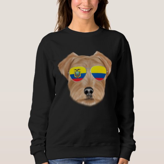 Ecuadorian Flag Norfolk Terrier Dog Ecuador Pocket Sweatshirt (Vorderseite)