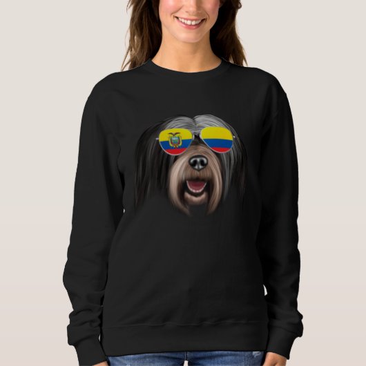 Ecuadorian Flag Tibetan Terrier Dog Ecuador Pocket Sweatshirt (Vorderseite)