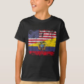 ECUADORIAN ROOTS Halbe amerikanische Flagge USA EC T-Shirt (Vorderseite)