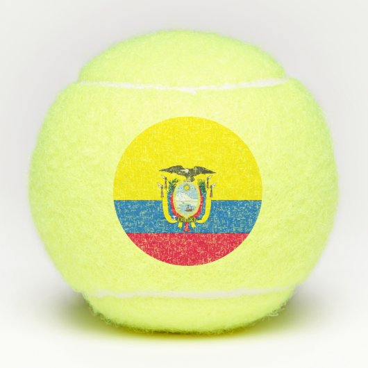 Ecuadorianflagge Tennisbälle (Vorderseite)