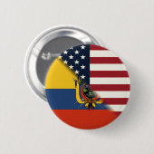 Ecuadorianische amerikanische Flagge | Halb Ecuado Button (Vorne & Hinten)