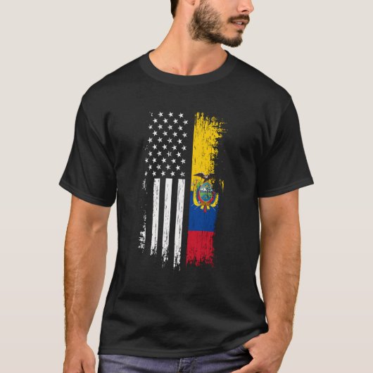 Ecuadorianische amerikanische Flagge Pride Ecuador T-Shirt (Vorderseite)
