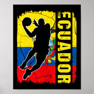 Ecuadorianische Basketball-Spieler Ecuador Flaggen Poster
