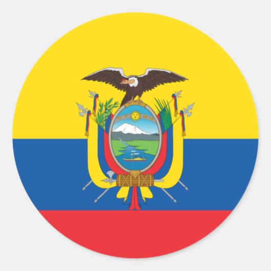 Ecuadorianische Flagge, Flagge Ecuadors Runder Aufkleber (Vorderseite)