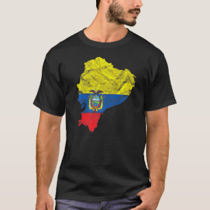 Ecuadorianische Flagge Karte Silhouette Ecuador Re T-Shirt