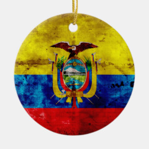 Ecuadorianische Flagge Keramik Ornament