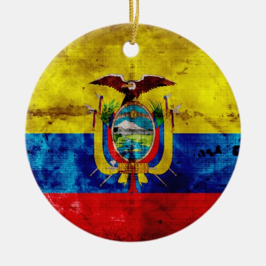 Ecuadorianische Flagge Keramik Ornament (Vorne)