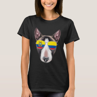 Ecuadorianische Flagge Miniatur Bull Terrier Dog E T-Shirt