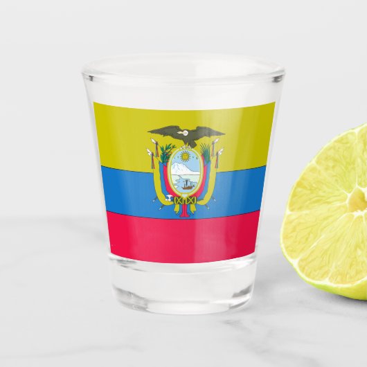 Ecuadorianische Flagge Schnapsglas (Vorderseite)