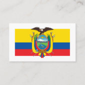Ecuadorianische Flagge und Wappen, Flagge Ecuadors Visitenkarte (Vorderseite)
