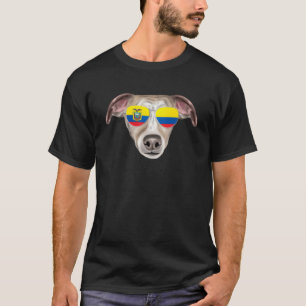 Ecuadorianische Flagge Whippet Hund Ecuador Pocket T-Shirt