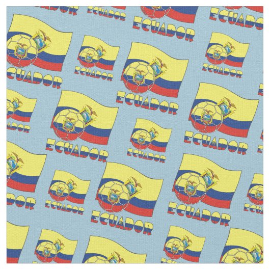 Ecuadorianische Fußballball und Flagge Stoff (Nahaufnahme)