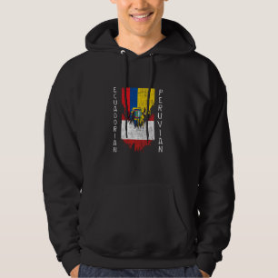 Ecuadorianische peruanische Fahnen rissen Torn Ecu Hoodie