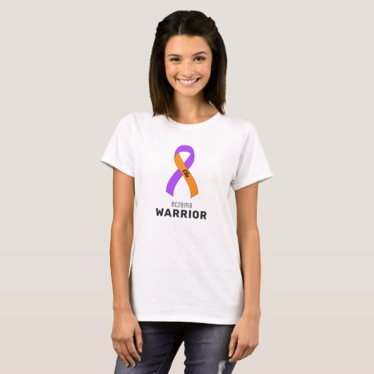 Eczema Ribbon White T - Shirt (Vorne ganz)