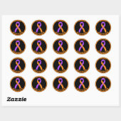 Eczema Warrior Ribbon Black Round Sticker (Blatt)