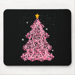 Ed4d Pink Ribbon Weihnachtsbaum Merry Xmas Brust Mousepad