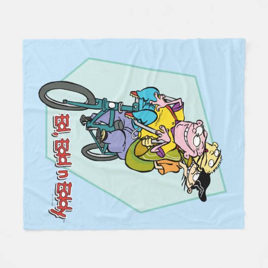 Ed, Edd, n Eddy on a Bike Fleecedecke (Vorderseite (Horizontal))