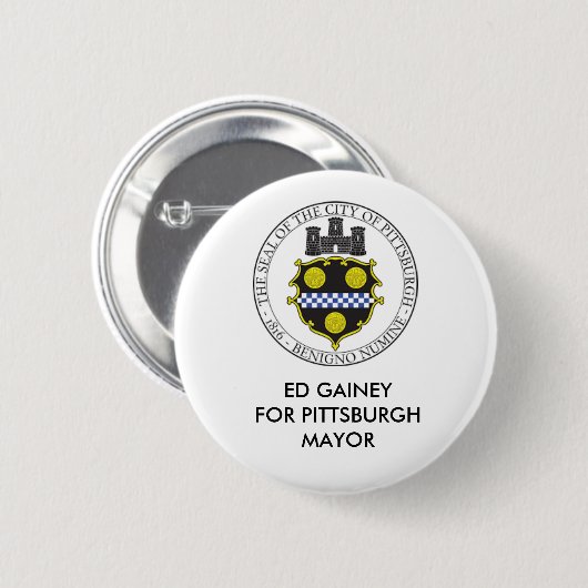 ED GAINEY FOR PITTSBURGH MAYOR BUTTON (Vorne & Hinten)