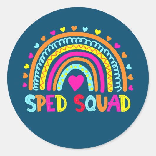 Ed-Rainbow-Speziallehrer für SpringSquad Runder Aufkleber (Vorderseite)