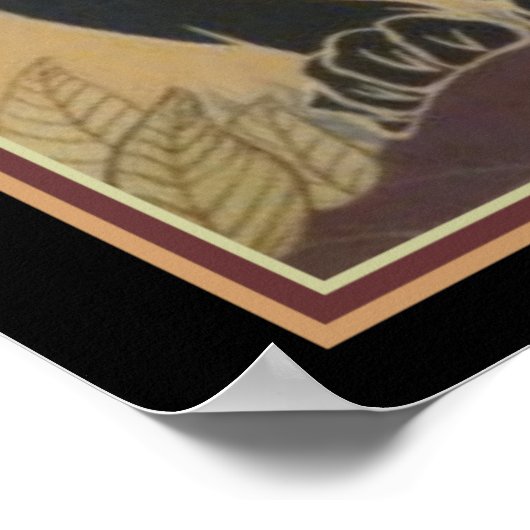 Ed Rudy Art Deco Black Panther Print 16 x 20 Poster (Ecke)