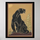 Ed Rudy Art Deco Black Panther Print 16 x 20 Poster (Vorne)