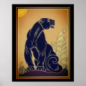 Ed Rudy Art Deco Black Panther Print 16 x 20 Poster (Vorne)