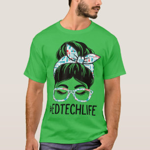 Ed Tech Week Wertungstag Frauen Messy Bun für T-Shirt