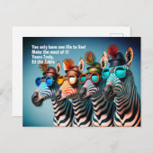 Ed the Zebra - Funny machen das Beste aus dem Lebe Postkarte (Vorne/Hinten)