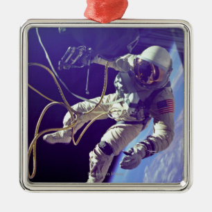 Ed White First American Spacewalker Fotograf Ornament Aus Metall
