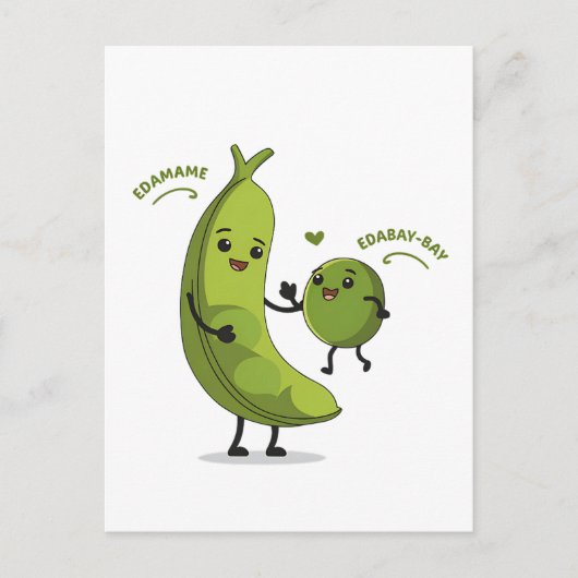 Edamame EdaBay-Bay Funny Pregnancy Junge Mutter Postkarte (Vorderseite)
