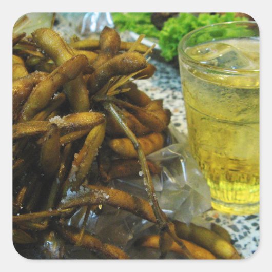 Edamame Thai Style Quadratischer Aufkleber (Vorderseite)