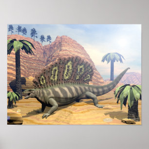 Edaphosaurus dinosaur - 3D rendern Poster