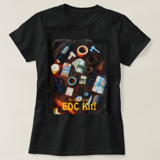 EDC Kit Prepper Survivalist Design T-Shirt (Design vorne)