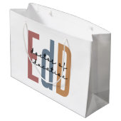 EdD Doktor der Bildung Abschluss Große Geschenktüte (Rückseite Schrägansicht)