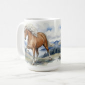 Edda Silver bay Icelandic Horse in the Mountains S Kaffeetasse (Vorderseite Links)
