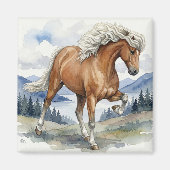 Edda Silver bay Icelandic Horse in the Mountains S Magnet (Vorne)