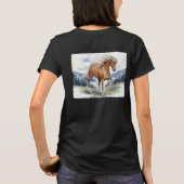Edda Silver bay Icelandic Horse in the Mountains S T-Shirt (Rückseite)