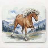 Edda Silver Bay Isländisches Pferd in den Bergen S Mousepad (Vorne)